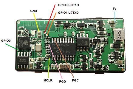 ELM327 Wifi V1.5 HW: V01W_M_V1.0 board progamming connections big